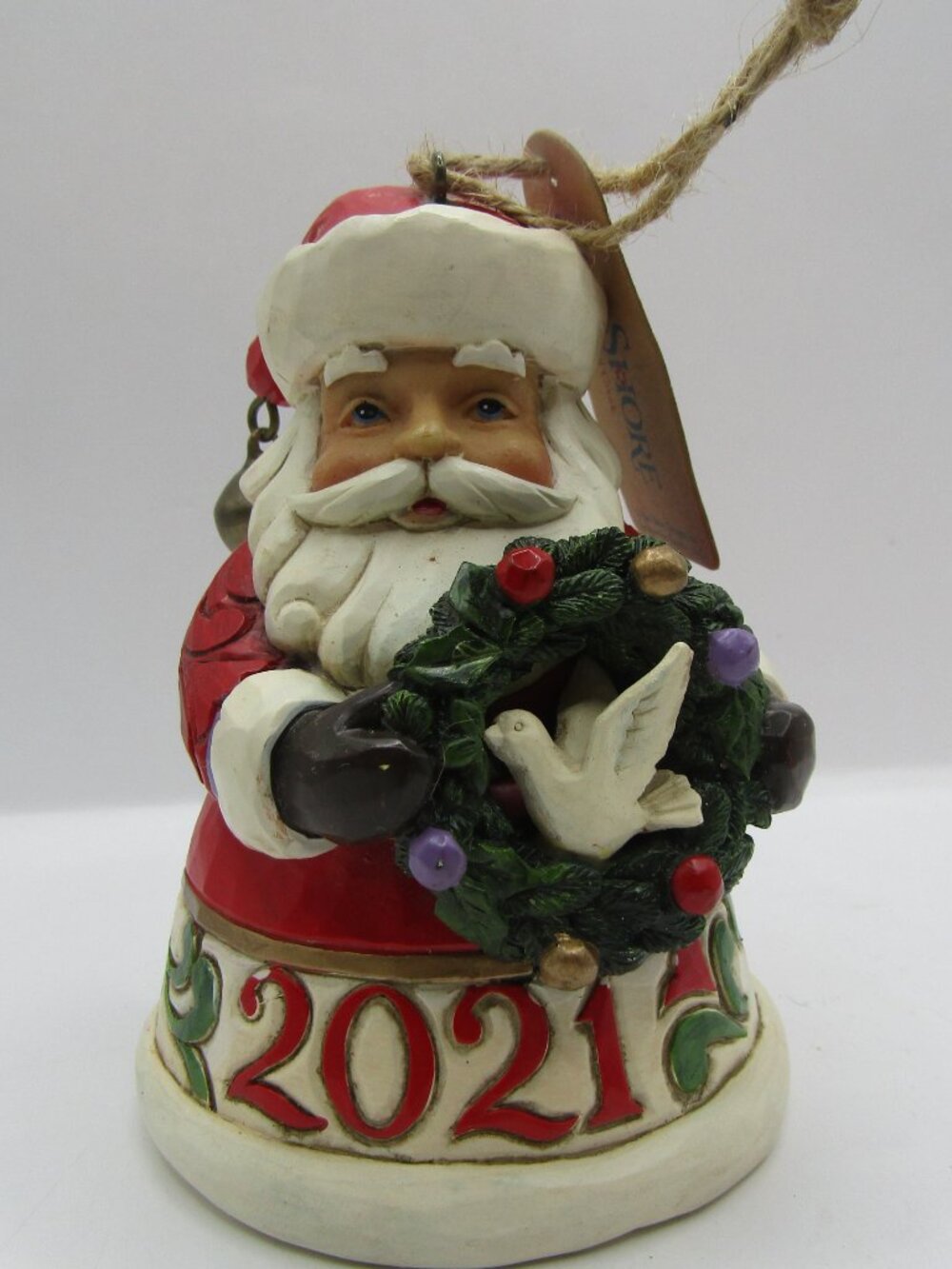 Jim Shore Annual 2021 Santa Holding Wreath Ornament